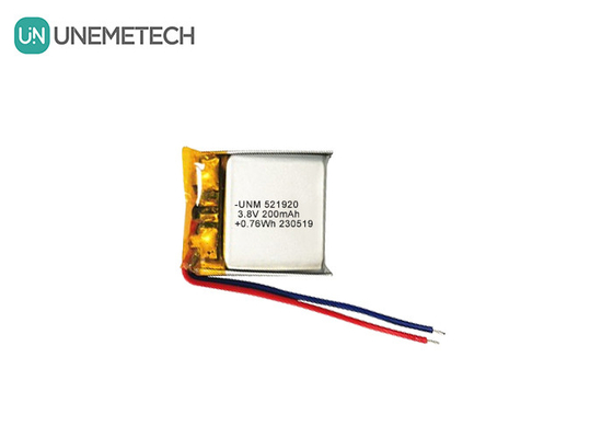 แบตเตอรี่พอลิเมอร์ลิตียมความดันสูง 3.8V 200mAh 521920 สําหรับนาฬิกาสมาร์ท