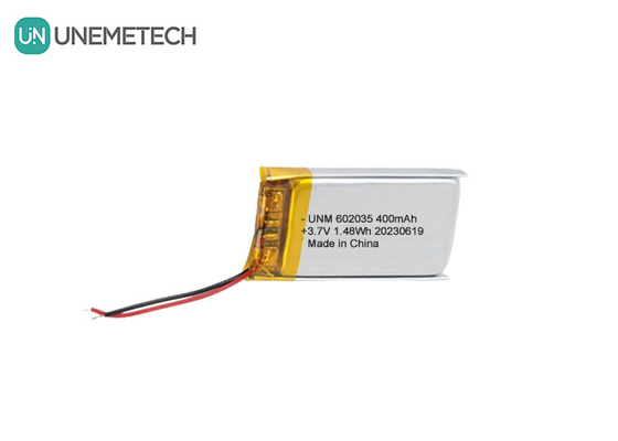 3.7V 400mAh Li Polymer Battery 602035 Lithium Ion Polymer Battery สําหรับเครื่องเสียงบลูทูธ