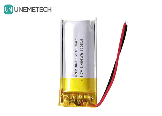 1S LiPo แบตเตอรี่ 3.7V 380mAh แบตเตอรี่ Li-พอลิเมอร์ชาร์จ 861632 สําหรับโคมไฟโต๊ะ