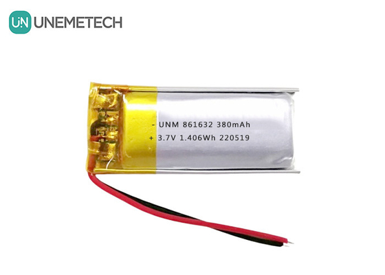 1S LiPo แบตเตอรี่ 3.7V 380mAh แบตเตอรี่ Li-พอลิเมอร์ชาร์จ 861632 สําหรับโคมไฟโต๊ะ