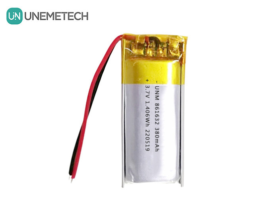 1S LiPo แบตเตอรี่ 3.7V 380mAh แบตเตอรี่ Li-พอลิเมอร์ชาร์จ 861632 สําหรับโคมไฟโต๊ะ