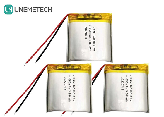 3.7V 1050mAh Custom Compact Design Lipo Battery 103535 สําหรับเครื่องฉายภาพขนาดเล็ก