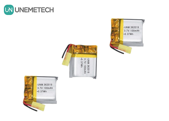 3.7V 100mAh แบตเตอรี่พอลิเมอร์ลิตียมขนาดเล็ก 362019 สําหรับหูฟังไร้สาย