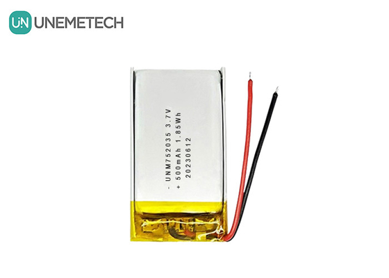 3.7V 500mAh 752035 แบตเตอรี่พอลิเมอร์ลิตยูมระดับสูง สําหรับการควบคุมทางไกล