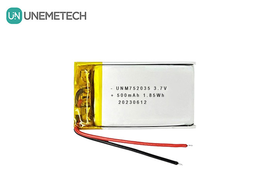 3.7V 500mAh 752035 แบตเตอรี่พอลิเมอร์ลิตยูมระดับสูง สําหรับการควบคุมทางไกล