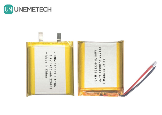 3.7V 1400mAh แบตเตอรี่พอลิเมอร์ลิตিয়ামไอออนประสิทธิภาพสูง 103339 สําหรับรถเล่น