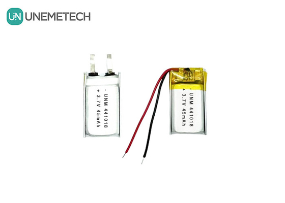 3.7V 45mAh แบตเตอรี่ลิธีียมพอลิเมอร์ขนาดเล็ก น้ําหนักต่ํา 441018 สําหรับแว่นตาฉลาด