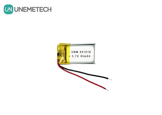3.7V 45mAh แบตเตอรี่ลิธีียมพอลิเมอร์ขนาดเล็ก น้ําหนักต่ํา 441018 สําหรับแว่นตาฉลาด