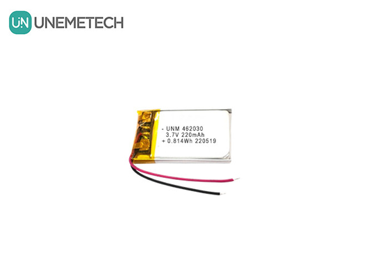 3.7V 220mAh 462030 ใบรับรอง แบตเตอรี่พอลิเมอร์ลิตยูมที่สามารถชาร์จใหม่ได้ สําหรับไฟ LED