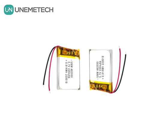 3.7V 220mAh 462030 ใบรับรอง แบตเตอรี่พอลิเมอร์ลิตยูมที่สามารถชาร์จใหม่ได้ สําหรับไฟ LED