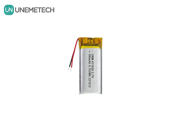 แบตเตอรี่ LiPo ที่ได้รับการรับรอง CE 471630 3.7V 190mAh แบตเตอรี่ Li-polymer สําหรับอิเล็กทรอนิกส์พกพา