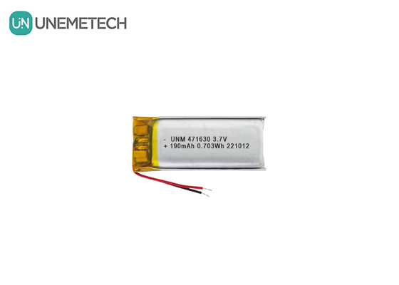แบตเตอรี่ LiPo ที่ได้รับการรับรอง CE 471630 3.7V 190mAh แบตเตอรี่ Li-polymer สําหรับอิเล็กทรอนิกส์พกพา
