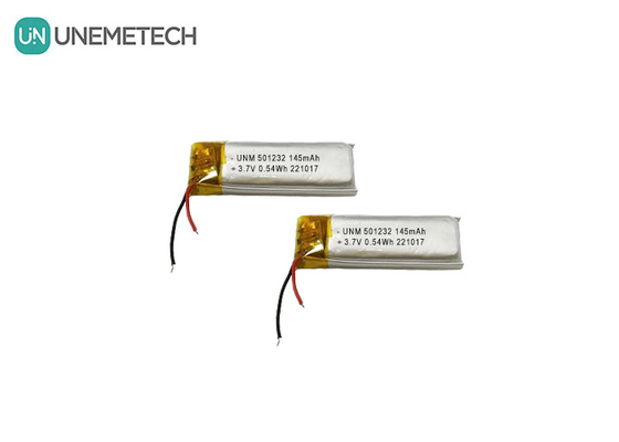 3.7V 145mAh 501232 แบตเตอรี่พอลิเมอร์ลิตียมแบบคอมแพคต์ สําหรับเครื่องบับบิล