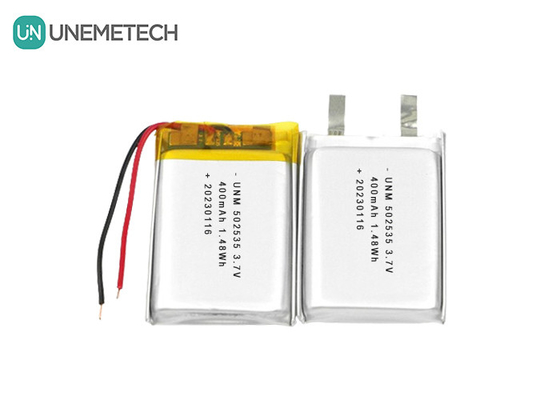แบตเตอรี่ Li Polymer Pack 502535 แบตเตอรี่ขนาด 400mAh 3.7V สําหรับอุปกรณ์อิเล็กทรอนิกส์
