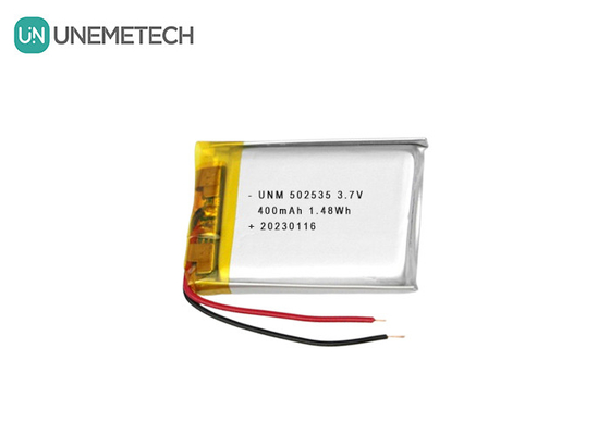 แบตเตอรี่ Li Polymer Pack 502535 แบตเตอรี่ขนาด 400mAh 3.7V สําหรับอุปกรณ์อิเล็กทรอนิกส์