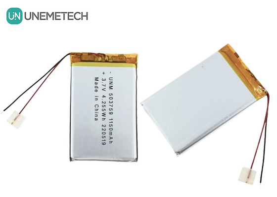 3.7V 1150mAh 503759 แบตเตอรี่ Lipo Polymer Rechargeable สําหรับเครื่องบันทึก