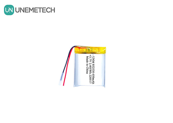 3.7V 650mAh แบตเตอรี่ Li-ion Polymer สามารถชาร์จได้ 852530 สําหรับหูฟัง