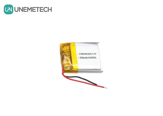 3.7V 250mAh 801823 แบตเตอรี่ Lipo ความหนาแน่นพลังงานสูง สําหรับเครื่องคิดเลขกระเป๋า