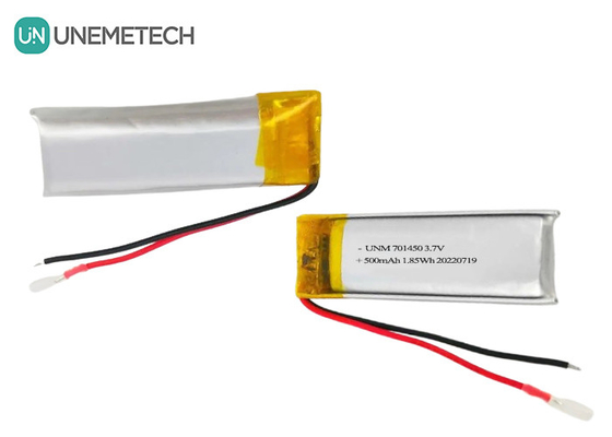 3.7V 500mAh 701450 แบตเตอรี่พอลิเมอร์ลิตยูมแบบชาร์จใหม่สําหรับเซ็นเซอร์อุณหภูมิ