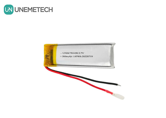 3.7V 500mAh 701450 แบตเตอรี่พอลิเมอร์ลิตยูมแบบชาร์จใหม่สําหรับเซ็นเซอร์อุณหภูมิ