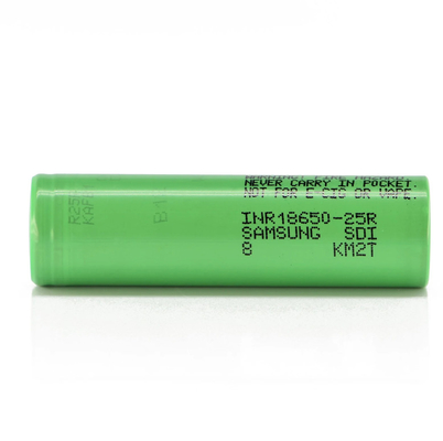ซัมซุง 25R 18650 แบตเตอรี่ 20A ขนาด 2500mAh แบตเตอรี่ 3.6V เซลล์ลิตยูมไอออนกระบอก INR18650-25R