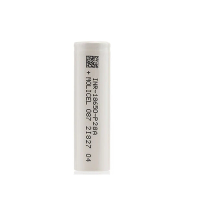 โมลิเซล INR-18650-P28A 18650 แบตเตอรี่ 3.6V 2800mAh กับกระแสการชาร์จต่อเนื่องสูงสุด 35A
