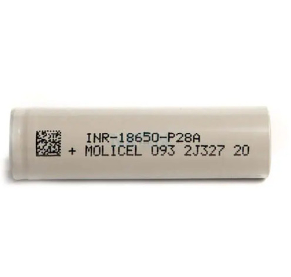 โมลิเซล INR-18650-P28A 18650 แบตเตอรี่ 3.6V 2800mAh กับกระแสการชาร์จต่อเนื่องสูงสุด 35A