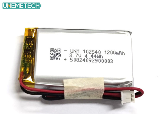 1200mAh 2C แบตเตอรี่พอลิเมอร์ลิตียมชาร์จเร็ว 3.7V 102540 สําหรับผลิตภัณฑ์ทางการแพทย์