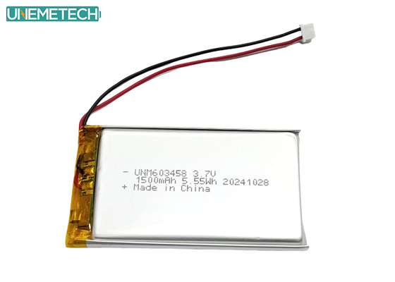 แบตเตอรี่โพลีเมอร์ลิตียมไอออนแบบชาร์จใหม่ 603458 3.7V 1500mAh แบตเตอรี่ Lipo สําหรับเครื่องพิมพ์