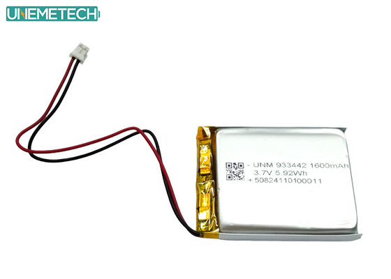 แบตเตอรี่ Li-Polymer ที่กําหนดเอง 3.7V 1600mAh 933442 แบตเตอรี่ Lithium Polymer สําหรับผลิตภัณฑ์การแพทย์
