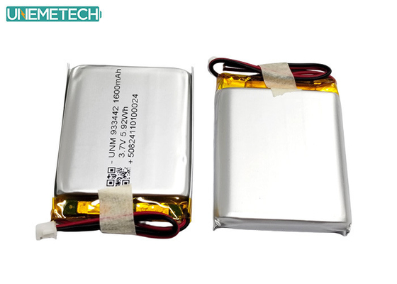 แบตเตอรี่ Li-Polymer ที่กําหนดเอง 3.7V 1600mAh 933442 แบตเตอรี่ Lithium Polymer สําหรับผลิตภัณฑ์การแพทย์