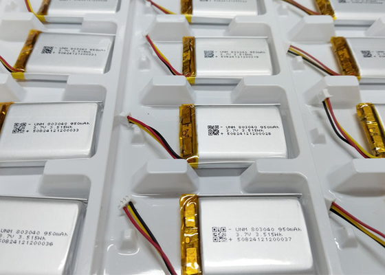 3.7V 950mAh 803040 แบตเตอรี่โพลีเมอร์ลิตียมไอออน ด้วย Molex51021-3P สําหรับอิเล็กทรอนิกส์ภายนอก