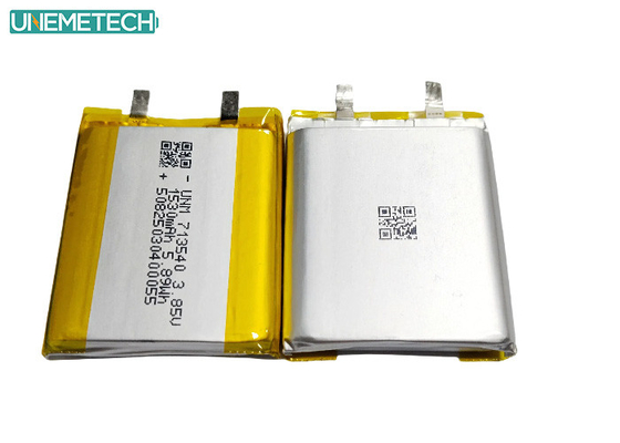 3.85V แบตเตอรี่พอลิเมอร์ลิตียมความดันสูง 1530mAh 713540 สําหรับอุปกรณ์การแพทย์